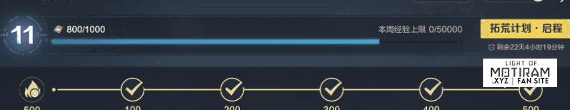 Level up system Light of Motiram